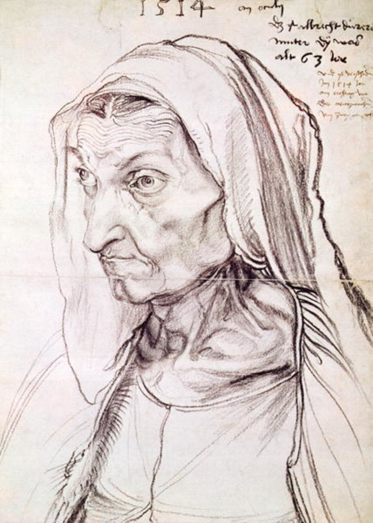 Detail of Portrait of the artist's mother by Albrecht Dürer or Duerer