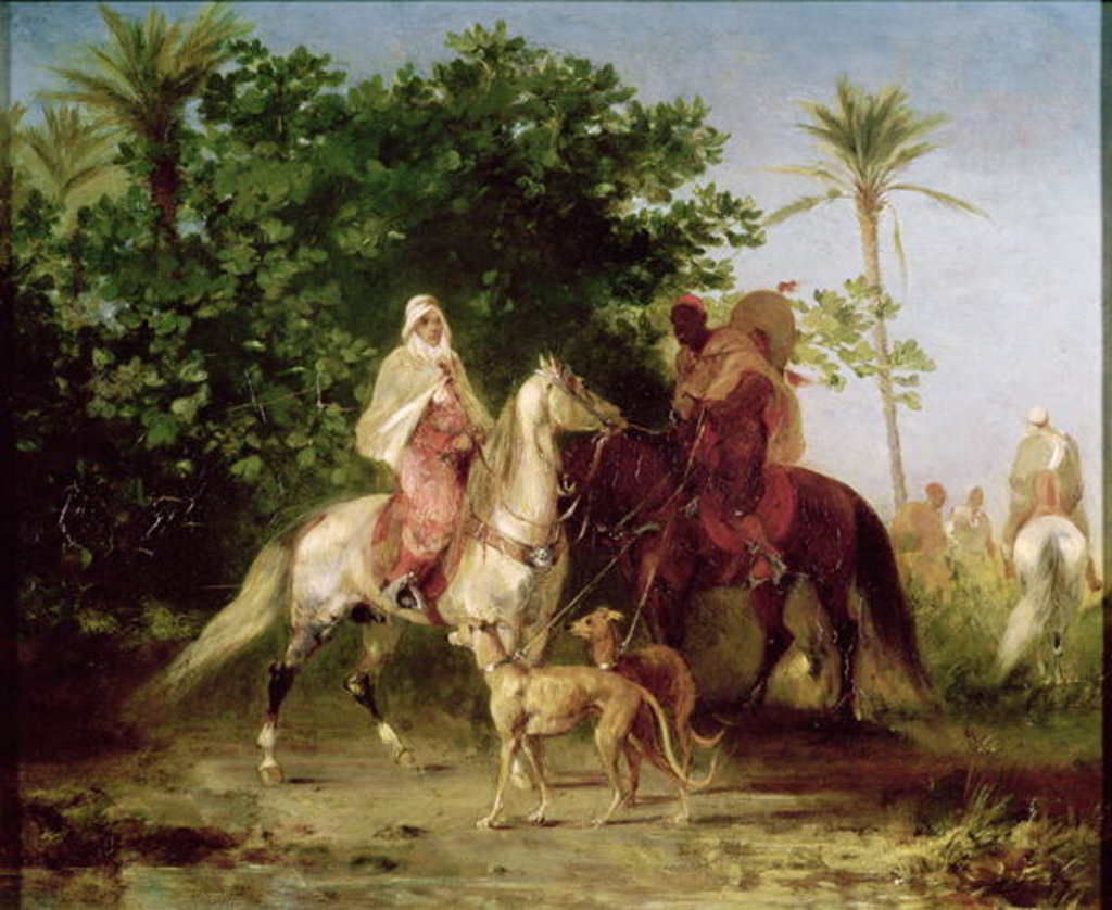 Detail of Departing for the Hunt by Eugene Fromentin
