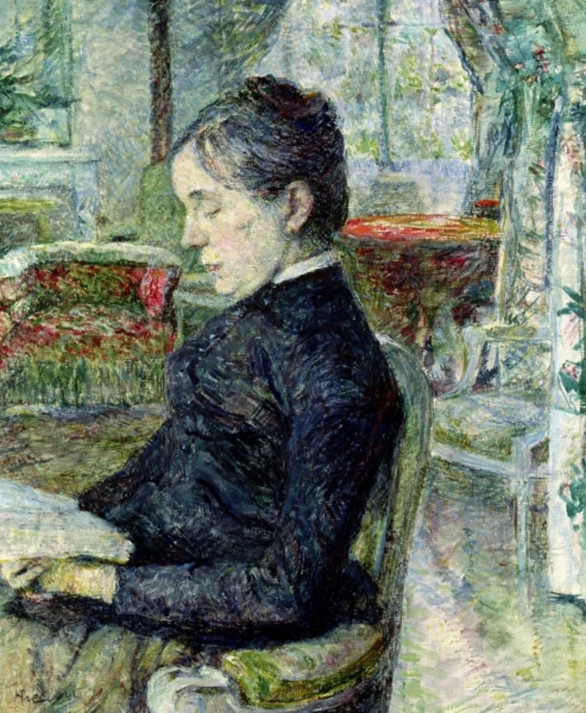 Detail of Adele Tapie de Celeyran Countess of Toulouse-Lautrec-Monfa in the Salon of Chateau de Malrome, 1887 by Henri de Toulouse-Lautrec