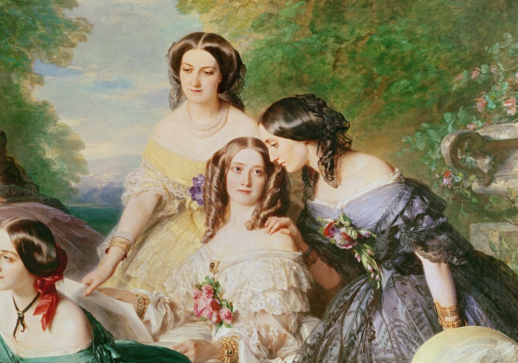 Detail of Empress Eugenie and her Ladies in Waiting by Franz Xaver Winterhalter