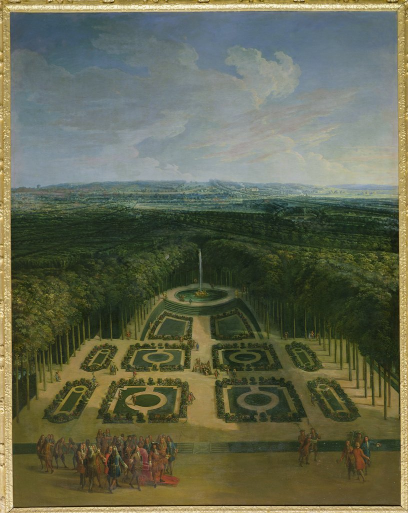 Detail of Promenade of Louis XIV in the Gardens of the Grand Trianon, 1713 by Charles Chastelain