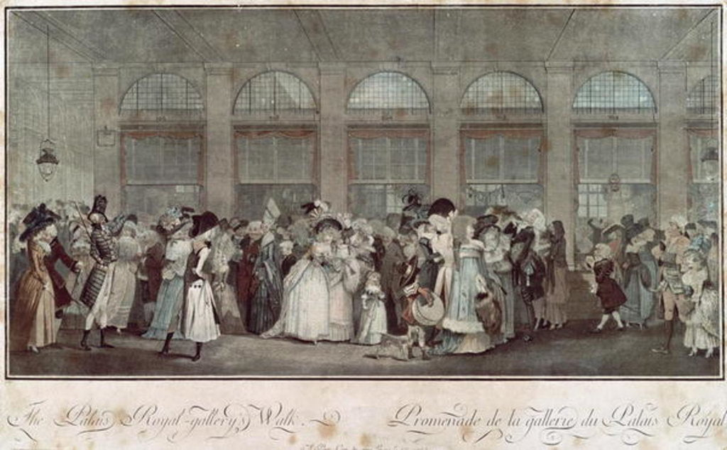 Detail of The Palais Royal Gallery's Walk by Philibert Louis Debucourt