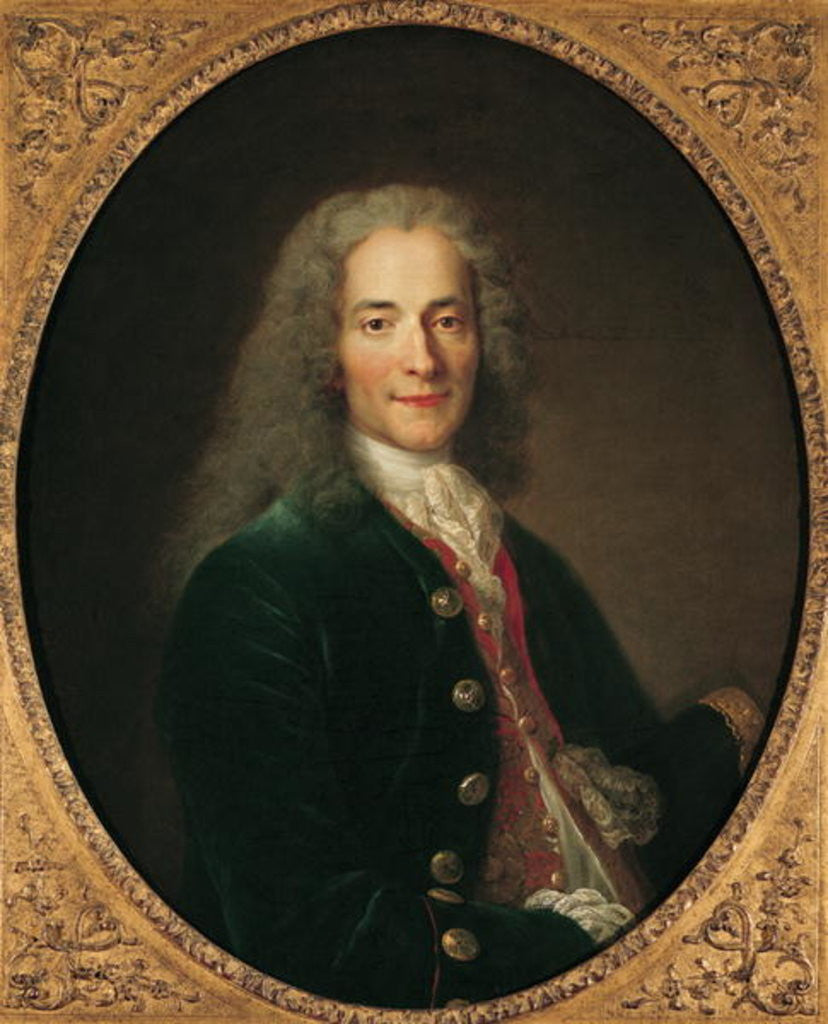 Detail of Portrait of Voltaire after 1718 by Nicholas de Largilliere