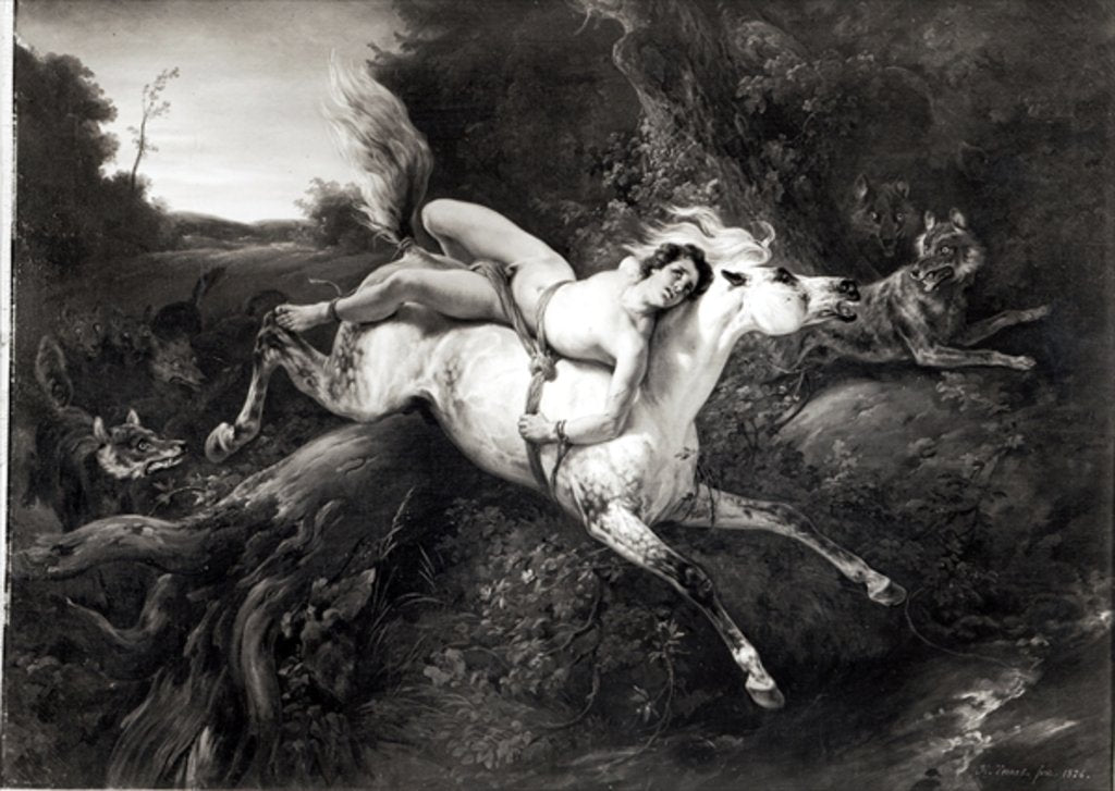 Detail of Mazeppa, 1826 by Emile Jean Horace Vernet