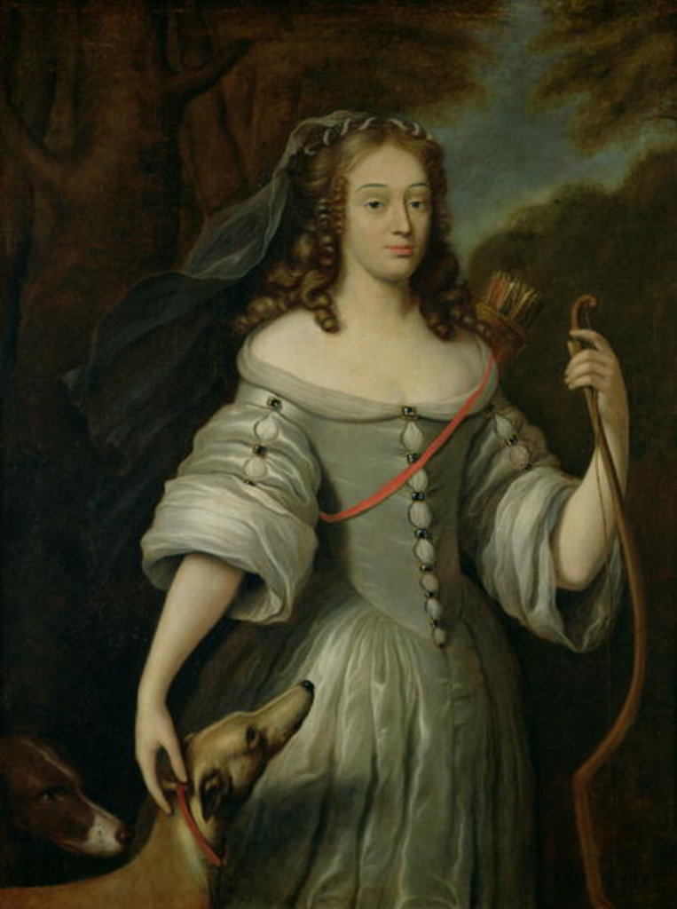 Detail of Portrait of Francoise Louise de la Baume le Blanc Duchesse de Vaujour, also known as Mademoiselle de la Valliere by Claude Lefebvre