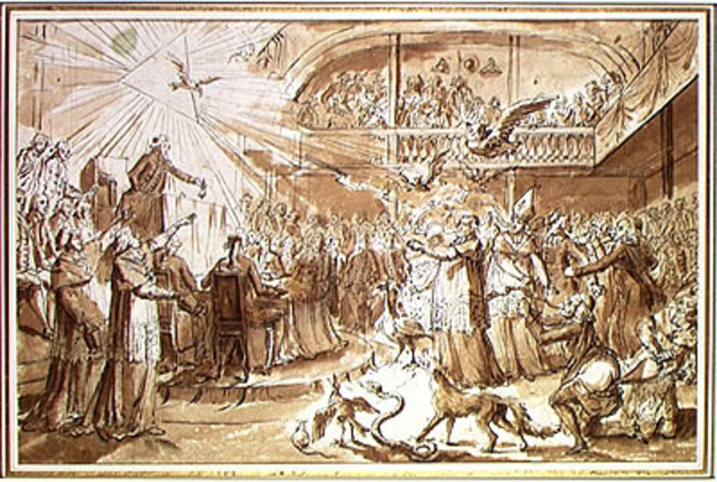 Detail of Caricature of the clergy at the Constituent Assembly of December 1790 by Claude Louis Desrais