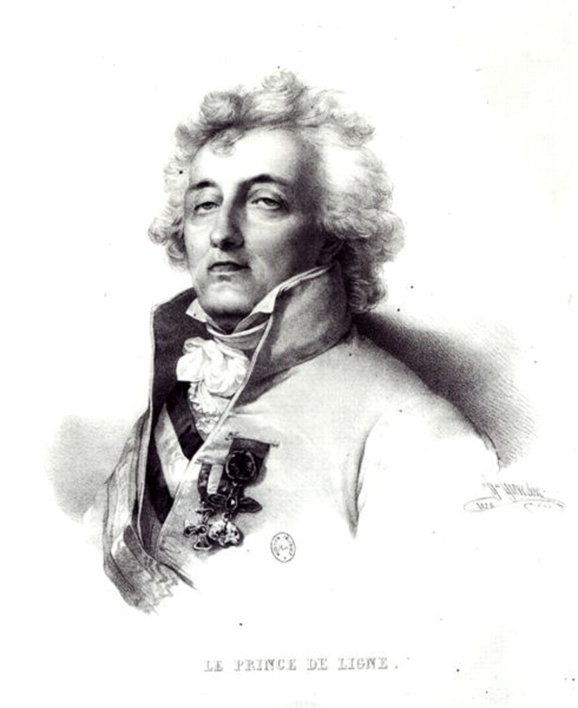 Detail of Portrait of Marshal Charles-Joseph Prince de Ligne by Henri (after) Grevedon