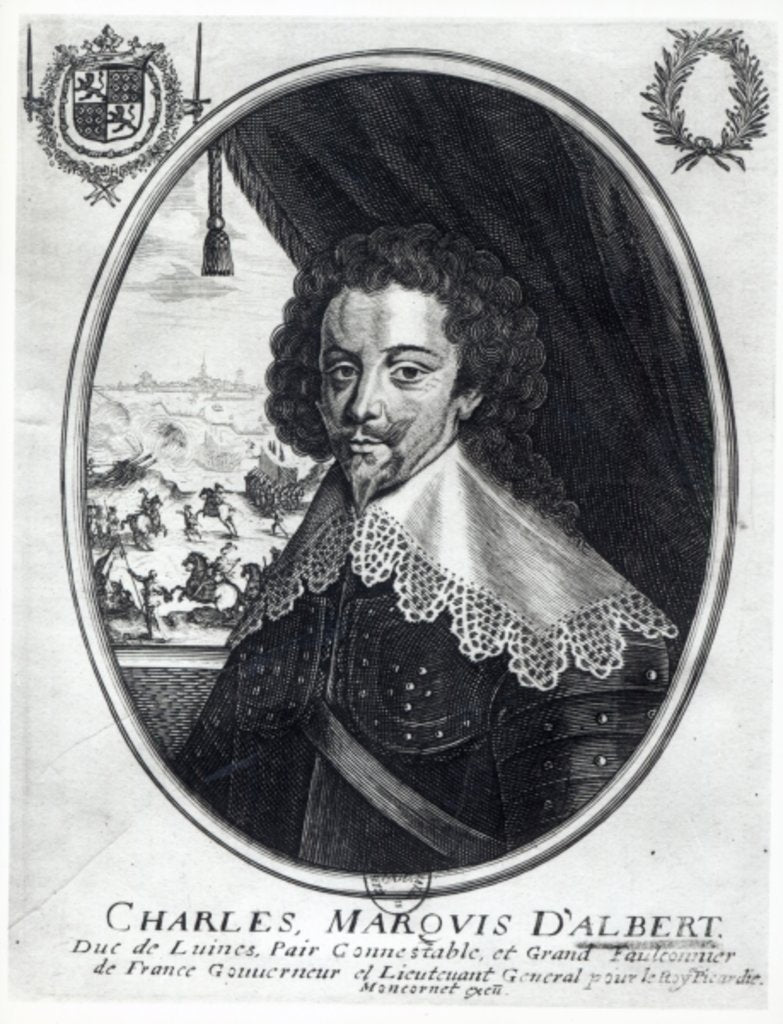 Detail of Charles de Luynes Marquis d'Albert by Balthazar Moncornet
