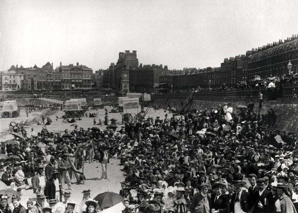 Detail of Singers on the beach at Margate, c.1900 by French Photographer