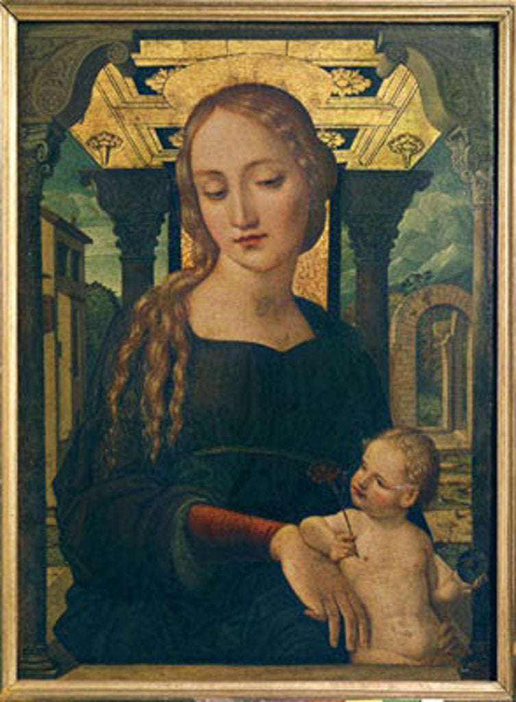 Detail of Virgin and Child by Spanish School