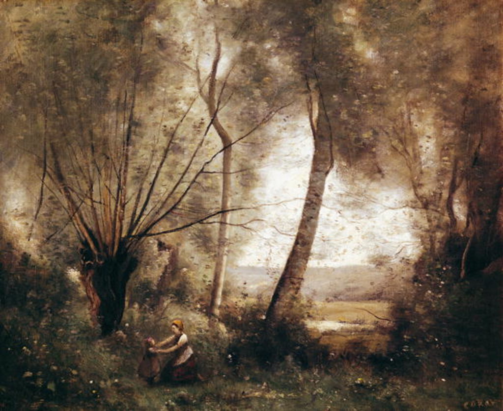 Detail of Landscape by Jean Baptiste Camille Corot