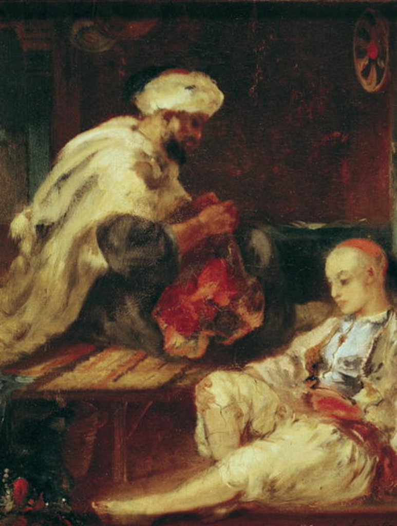 Detail of Interior of the Workshop of an Arab Tailor by Eugene Fromentin