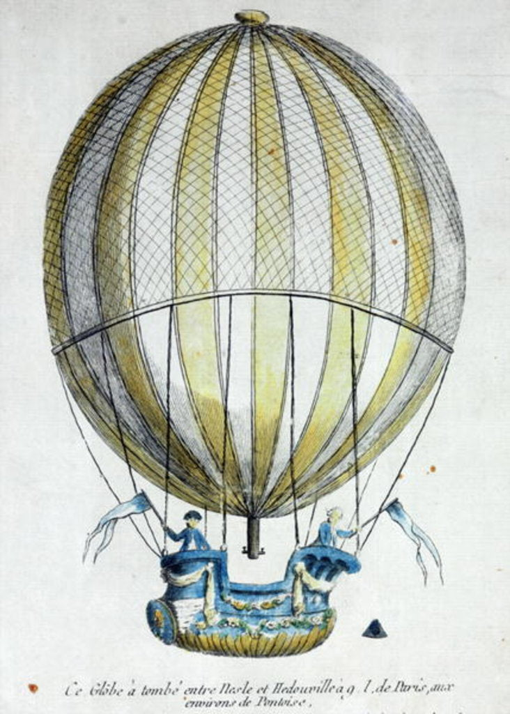 Detail of The Balloon of Jacques Charles and Nicholas Robert used in their flight from the Jardin des Tuileries, 1st December, 1783 by French School