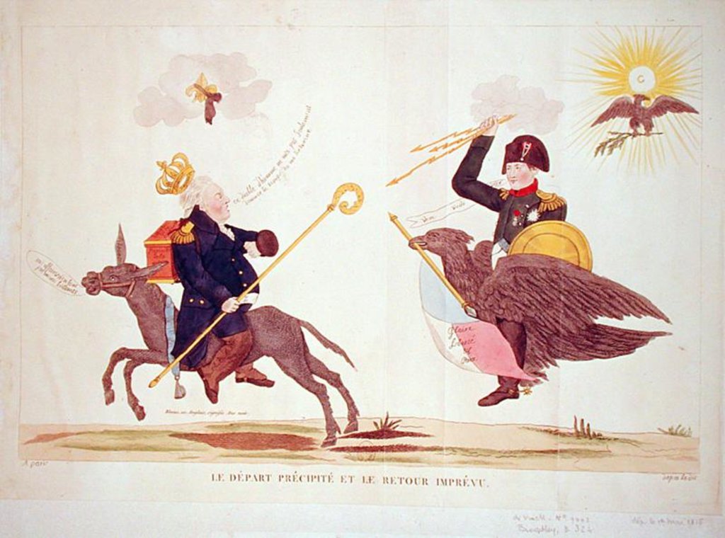 Detail of Caricature of the 'Hundred Days', The Hasty Departure and the Unexpected Return, 1815 by French School