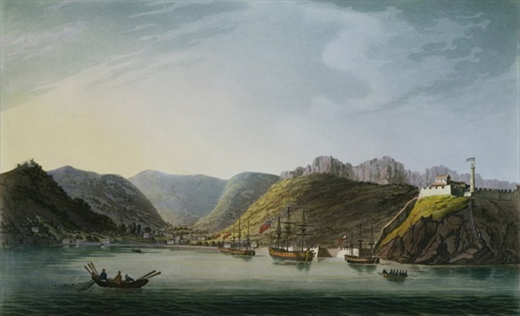 Detail of View of the West Side of Porto Ferraio Bay, Elba by Captain James (after) Weir