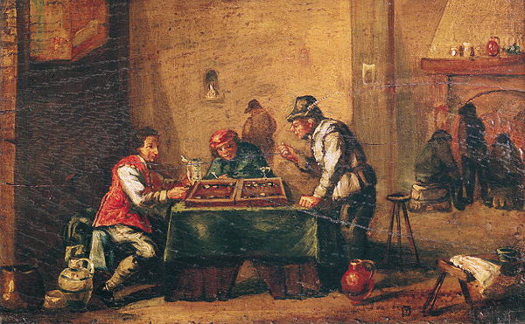 Detail of Men Playing Backgammon in a Tavern by David the Younger Teniers