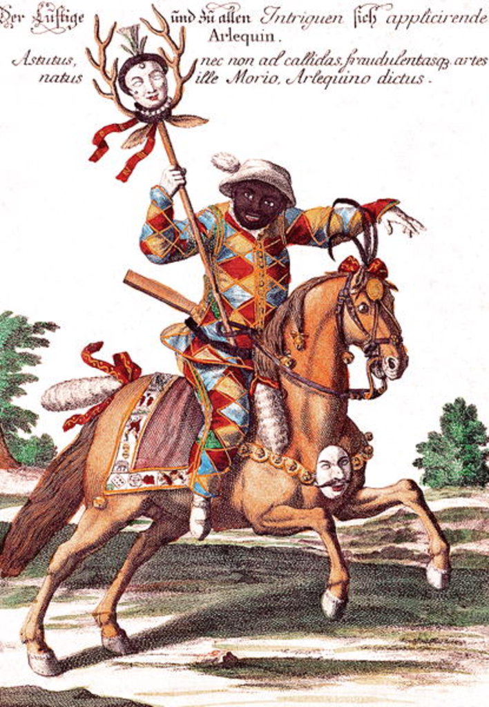 Detail of Harlequin on Horseback by German School