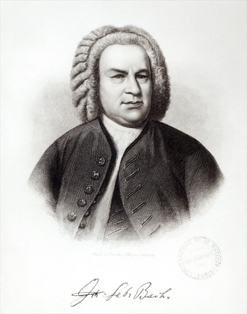 Detail of Portrait of Johann Sebastian Bach by V. Weger