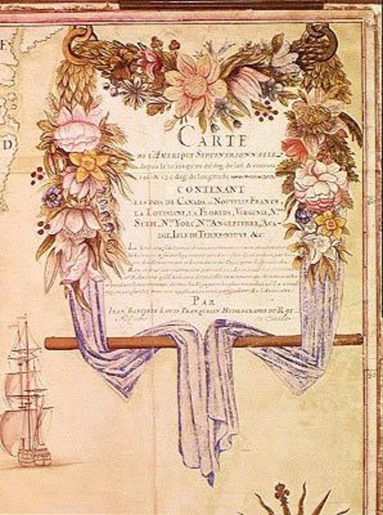 Cartouche from 'Carte de l'Amerique Septentrionale' by Jean Baptiste Louis Franquelin