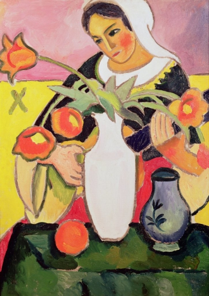 Detail of The Lute Player, 1910 by August Macke