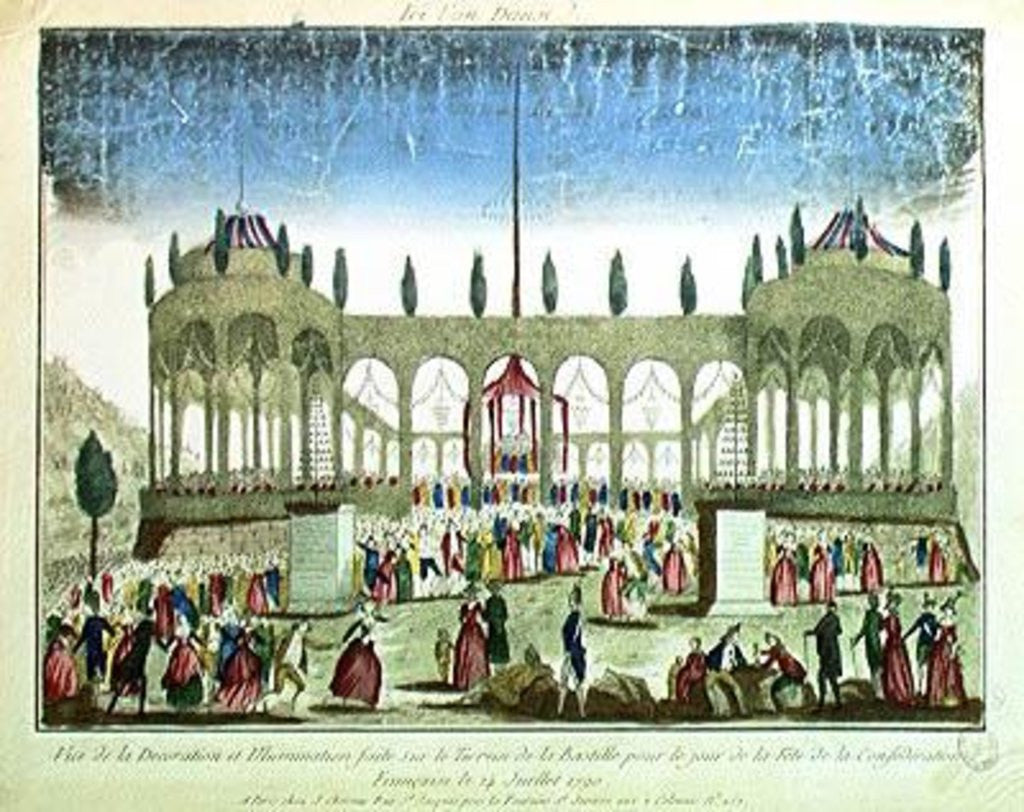 Detail of Decoration and Illumination of the Bastille for the Festival of the Federation, 14th July 1790 by French School