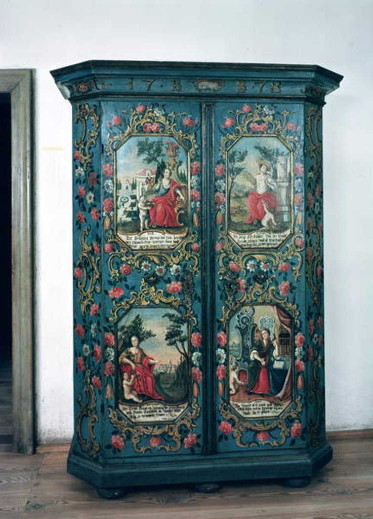 Detail of Wardrobe decorated with scenes of the four seasons, 1778 by German School