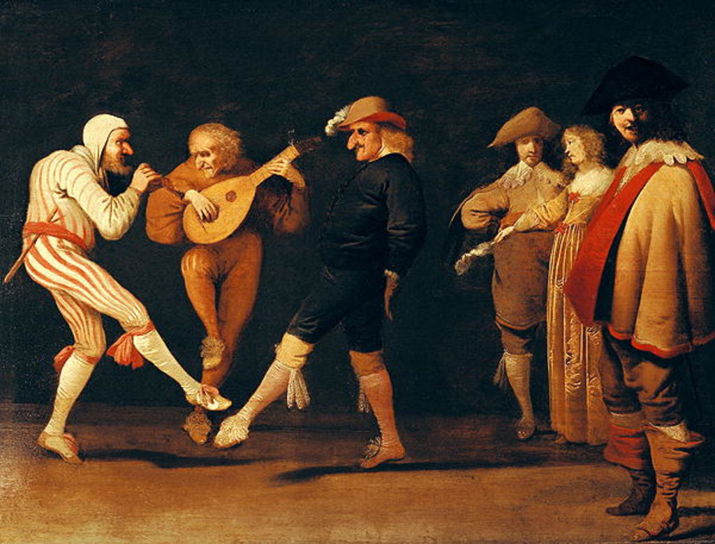 Detail of Farce Actors Dancing by Pieter Jansz. Quast