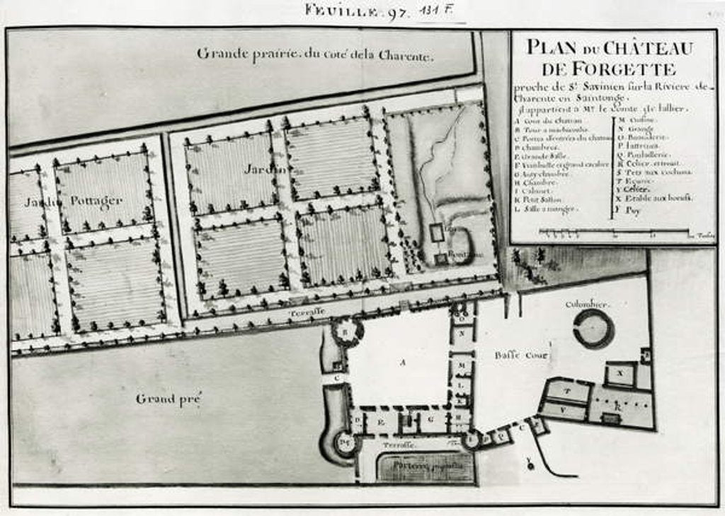 Detail of Fol.97 Plan of the Chateau de Forgette, near Saint-Savinien by Claude Masse