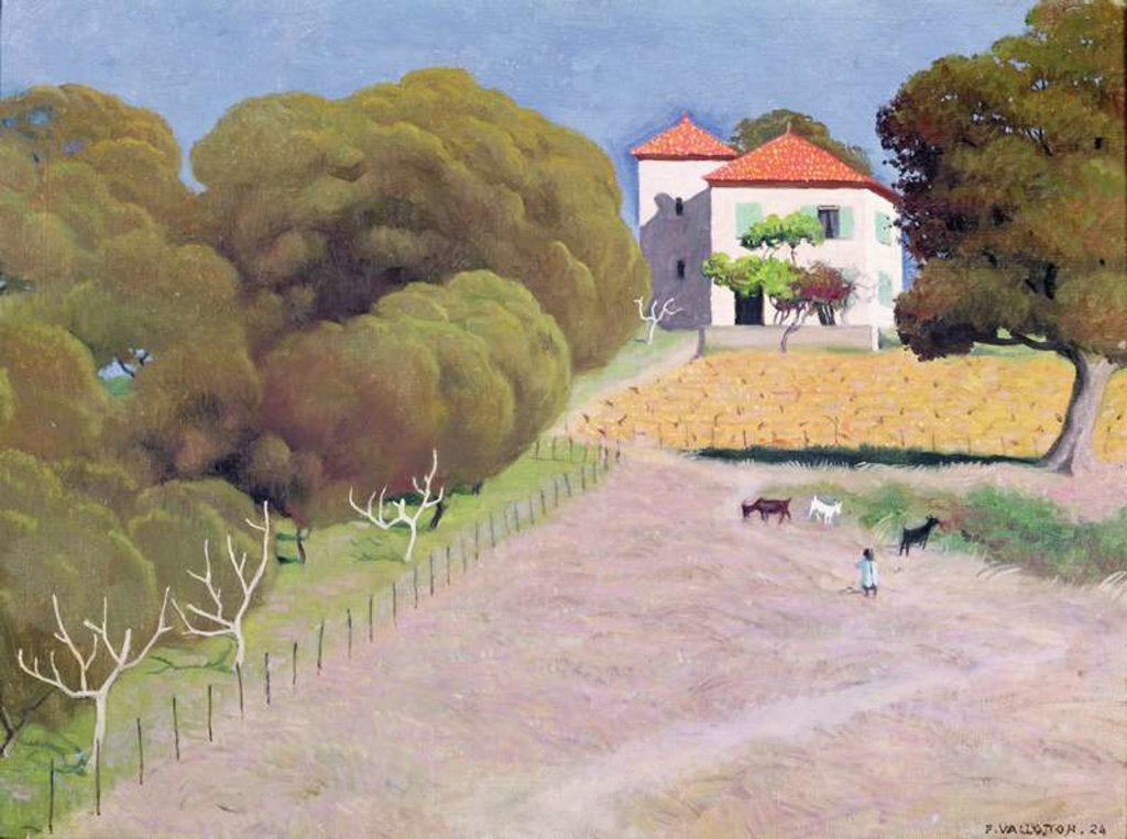 Detail of Landscape, The House with the Red Roof by Felix Edouard Vallotton