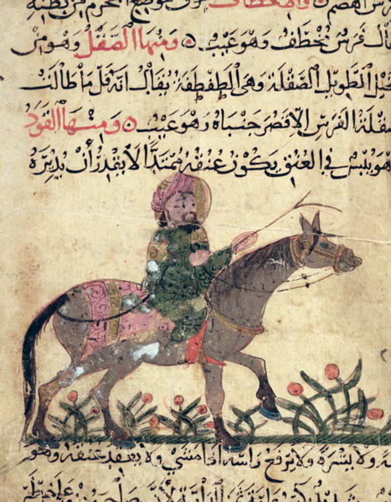 Detail of Horse and rider by Islamic School