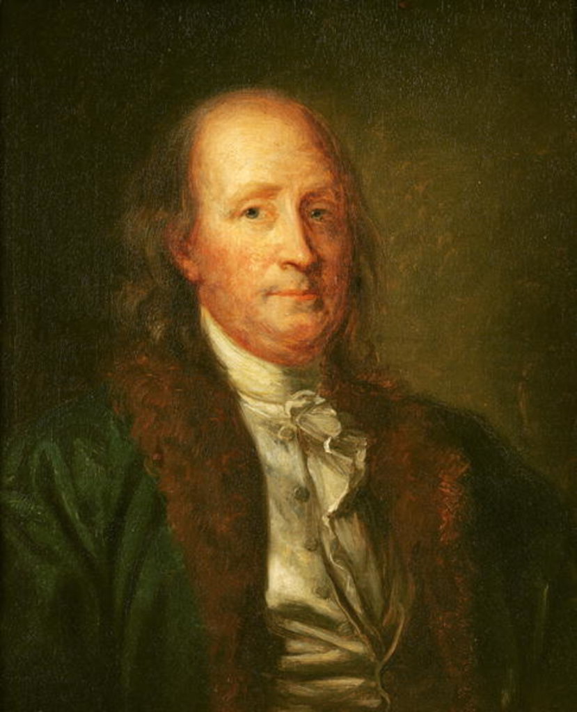 Detail of Portrait of Benjamin Franklin by George Peter Alexander Healy