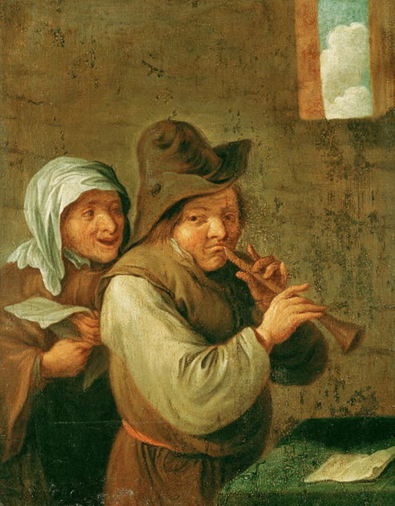 Detail of The Old Couple by Adriaen Jansz. van (school of) Ostade