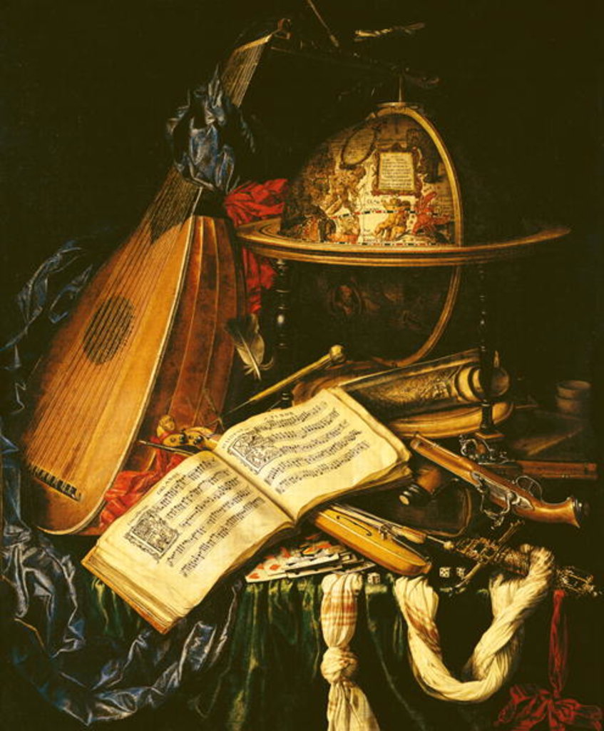 Detail of Still Life with Musical Instruments by Flemish School