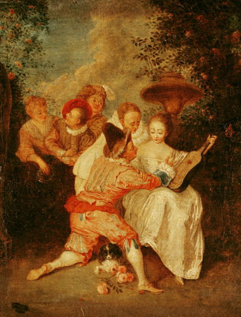 Detail of The Storyteller by Jean Antoine Watteau