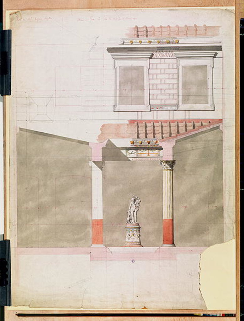 Detail of Design for the atrium of the Pompeiian palace of Prince Napoleon III by French School