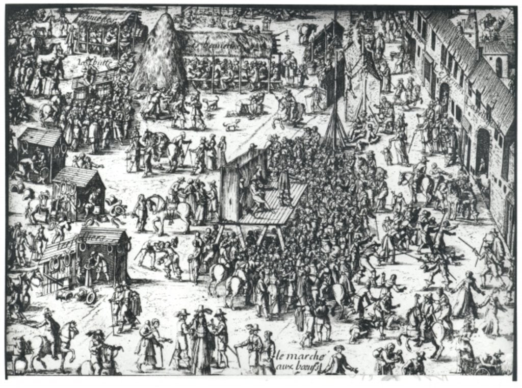 Detail of The Guilbray Fair and the Cattle Market by French School