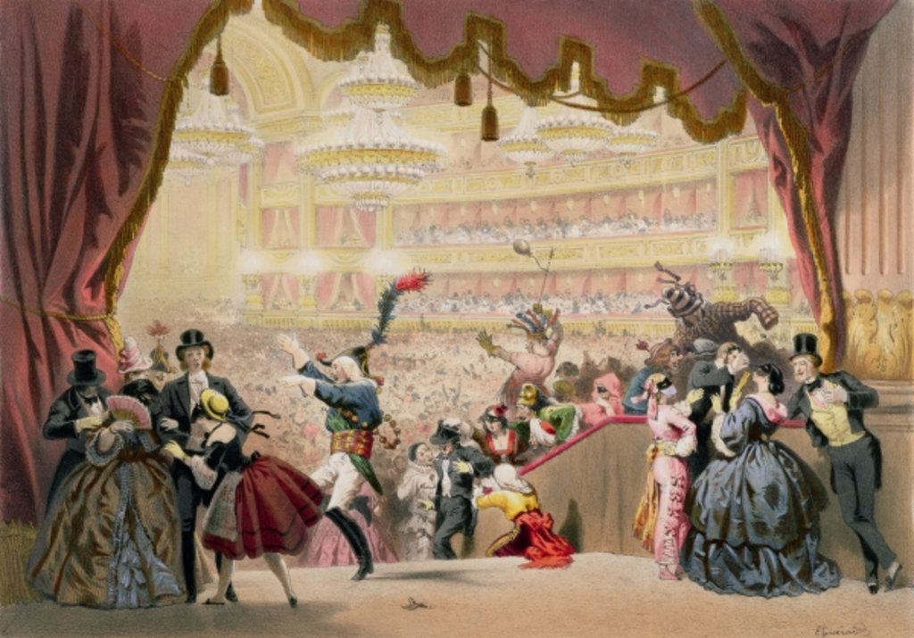 Detail of Ball at the Opera by Eugene Charles Francois Guerard