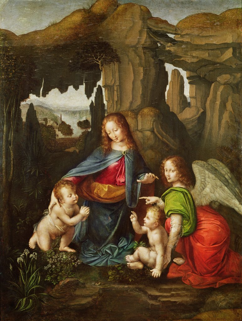 Detail of Madonna of the Rocks by Leonardo da Vinci
