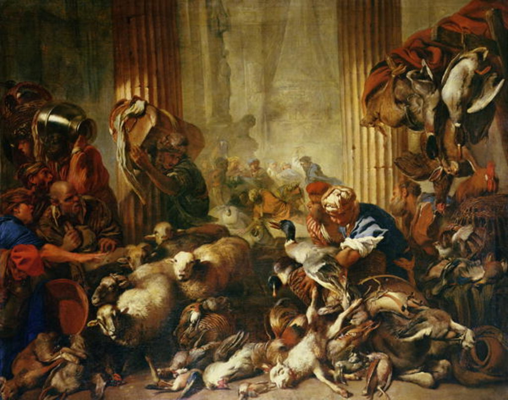 Detail of Jesus Driving the Merchants from the Temple by Giovanni Benedetto Castiglione