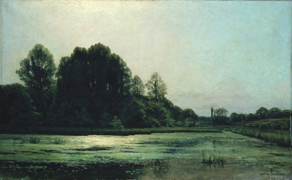 Detail of Landscape at Cernay, 1866 by Emile Adelard Breton