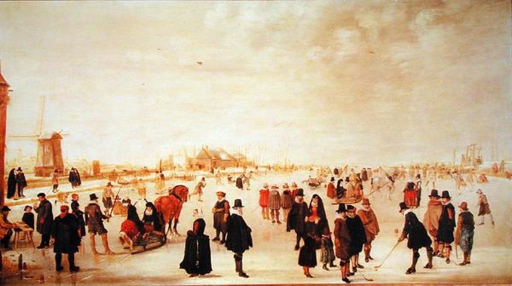 Detail of Entertainment on the Ice by Hendrik Avercamp