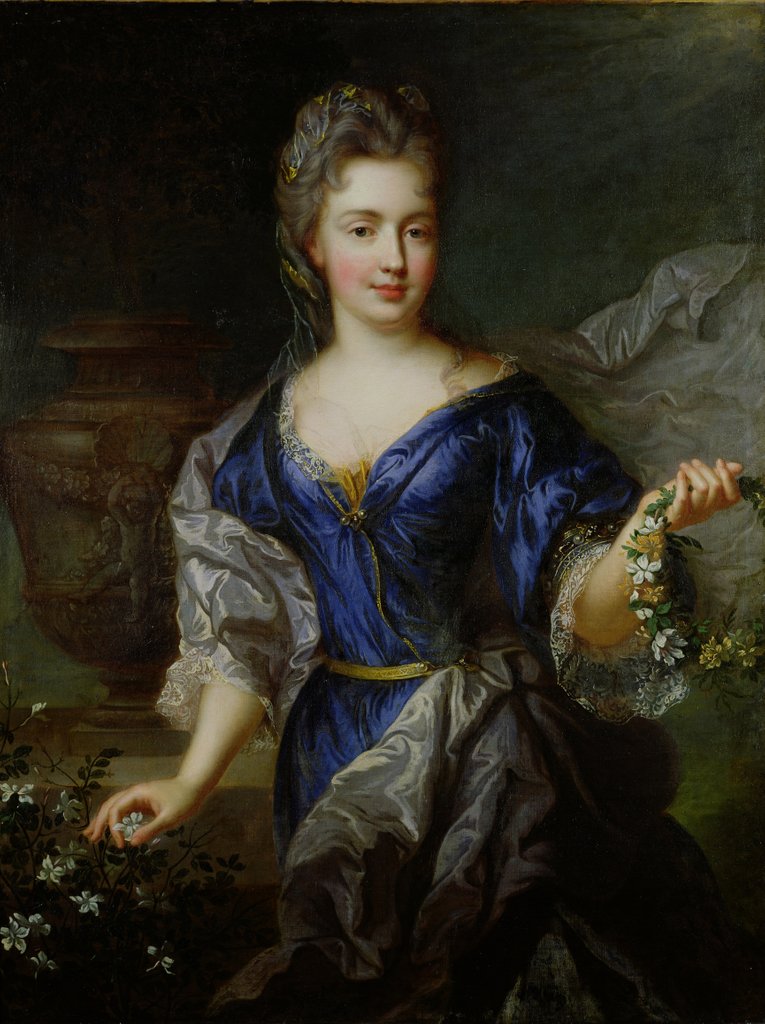 Detail of Marie-Anne de Bourbon Princess of Conti by Nicholas de Largilliere