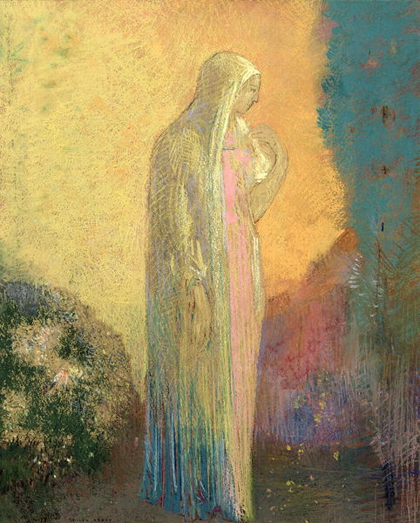 Detail of Standing Veiled Woman by Odilon Redon