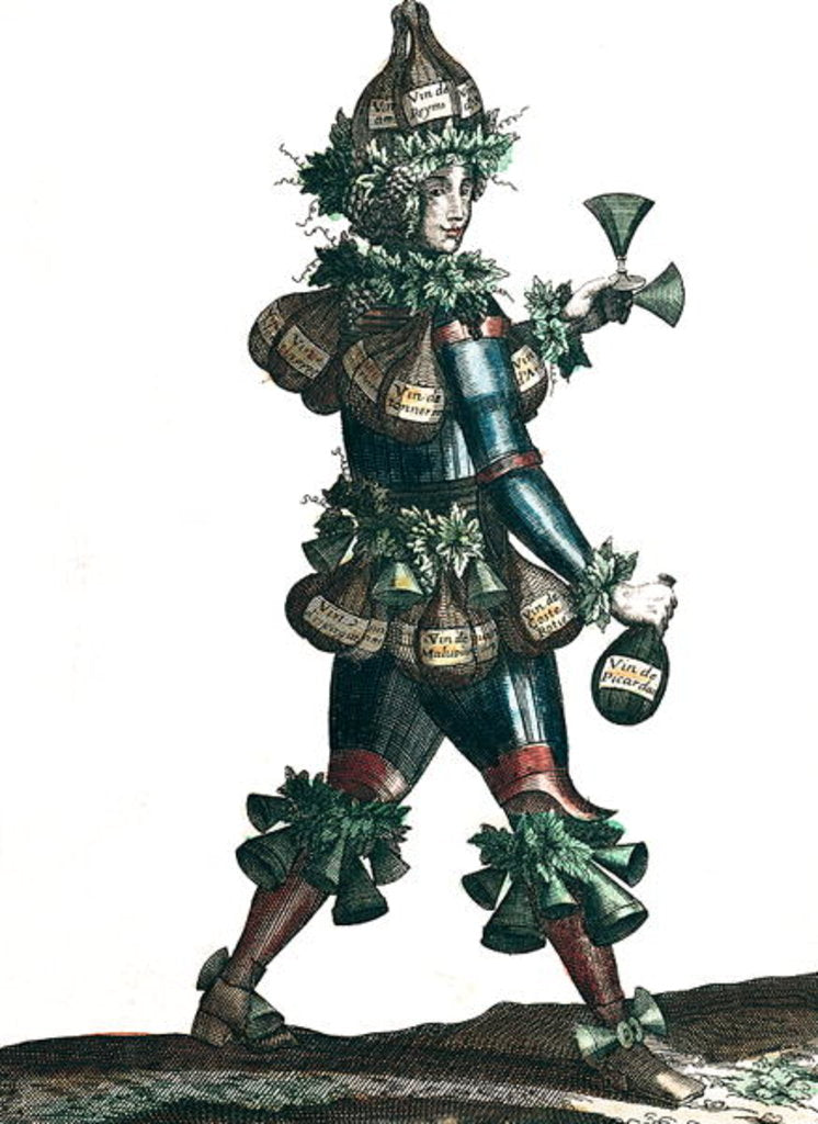 Detail of The Innkeeper, allegorical costume design by Bonnart