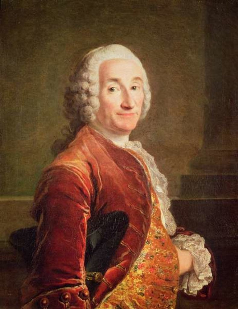 Detail of Louis Francois Armand de Vignerot du Plessis Duke of Richelieu by Louis M. Tocque