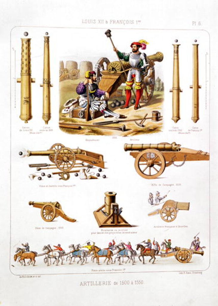 Detail of French artillery between 1500-50 by Johannes Moltzheim