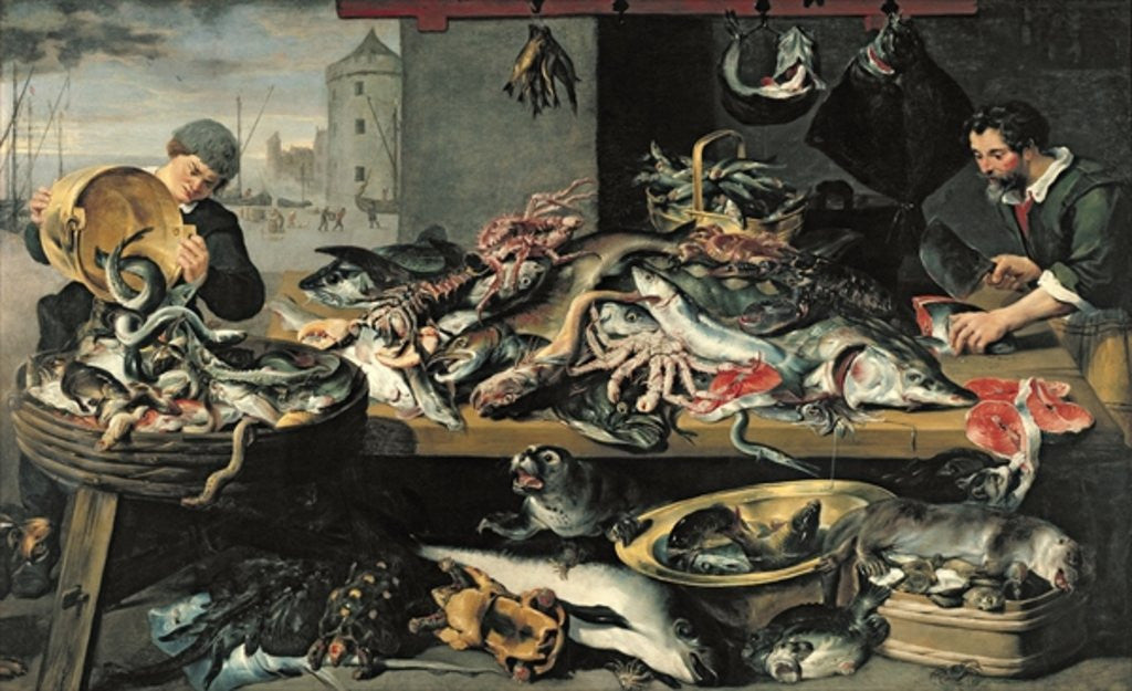 Detail of The Fish Market by Frans Snyders or Snijders
