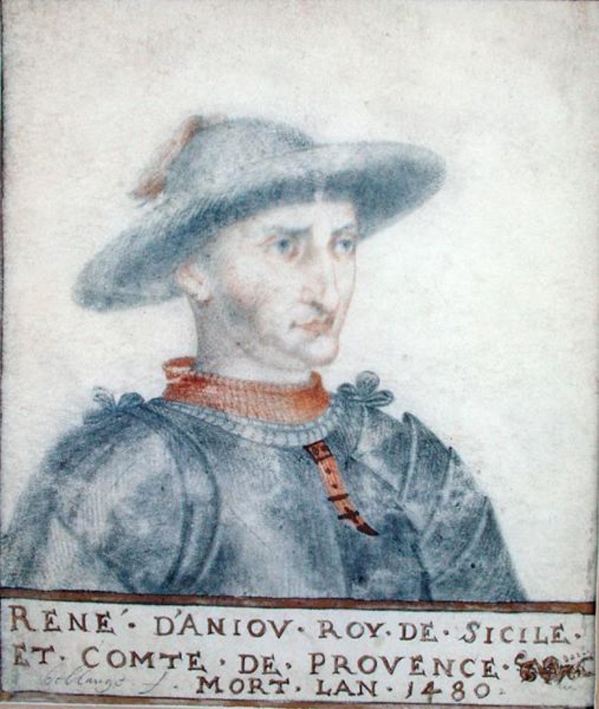 Detail of Portrait of Rene I Duke of Anjou by Thierry Bellange