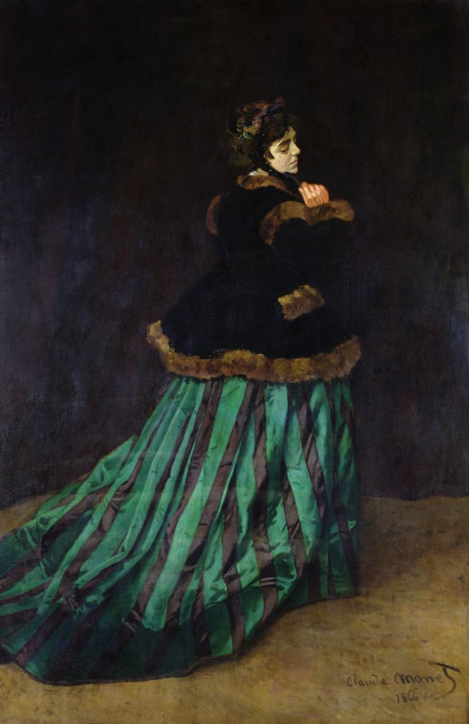 Detail of Camille, or The Woman in the Green Dress, 1866 by Claude Monet