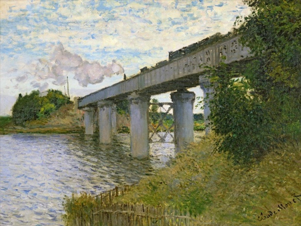 Detail of The Railway Bridge at Argenteuil by Claude Monet